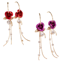 Load image into Gallery viewer, Pendientes de fleco rosa - Ozerty