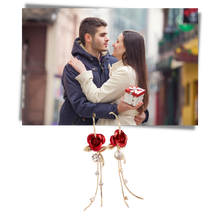 Load image into Gallery viewer, Pendientes de fleco rosa - Ozerty