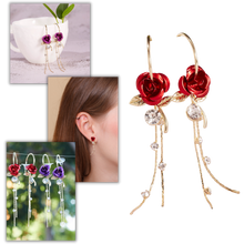 Load image into Gallery viewer, Pendientes de fleco rosa - Ozerty