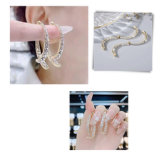 Load image into Gallery viewer, Pendientes cruzados de plata y oro - Ozerty