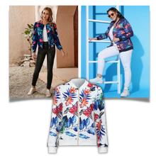 Load image into Gallery viewer, Chaqueta bomber con motivos florales y manga larga
- Ozerty