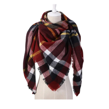 Cargar imagen en el visor de la galería, Bufanda de cashmere con tacto de lana de angora y diseño tartán
-Luxemburgo - Ozerty