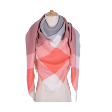 Cargar imagen en el visor de la galería, Bufanda de cashmere con tacto de lana de angora y diseño tartán
-Madrid - Ozerty