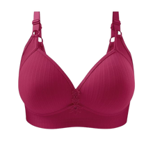 Load image into Gallery viewer, Sujetador push-up de talla grande sin aros
-Vino tinto/SVino tinto/MVino tinto/LVino tinto/XLVino tinto/XXL - Ozerty