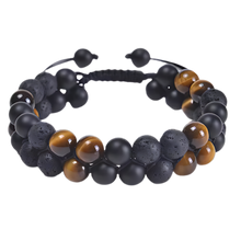 Load image into Gallery viewer, Pulsera de protección resistente al agua -Roca volcánica marrón - Ozerty