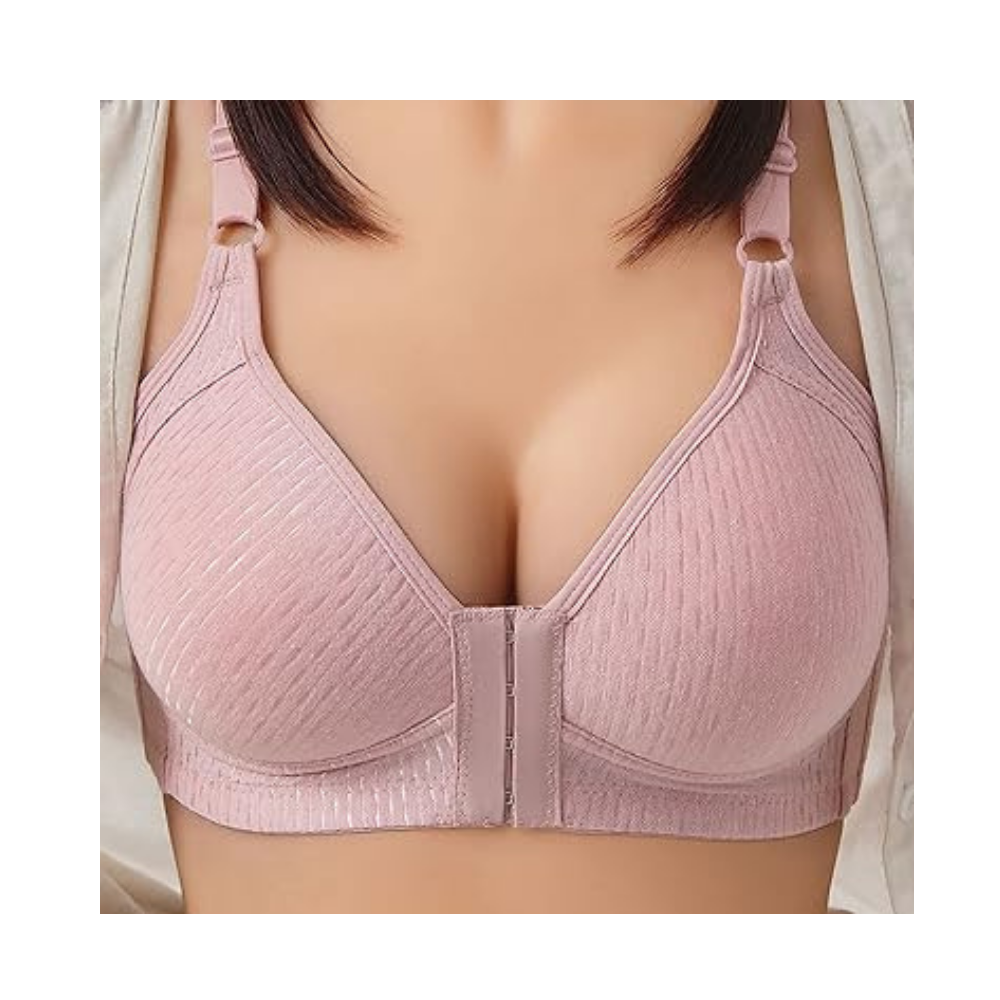 Sujetador push up sin aros para tallas grandes

 -Algodón piqué rosa pastel - Ozerty