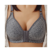 Cargar imagen en el visor de la galería, Sujetador push up sin aros para tallas grandes

 -Algodón piqué gris - Ozerty
